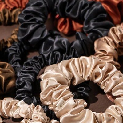 Slip Back To Basics Assorted Scrunchies In Dark Brown