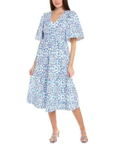 Shop Sail To Sable Linen-blend Maxi Dress In Blue