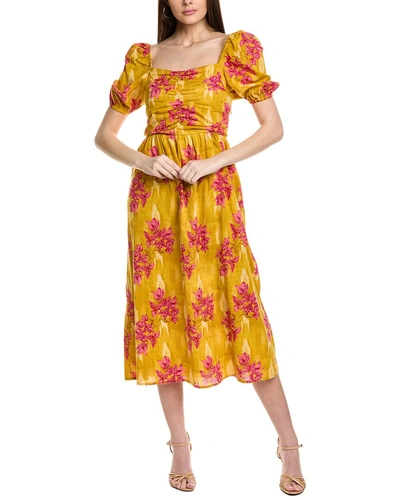 Shop Ro's Garden Juliana Midi Dress In Yellow