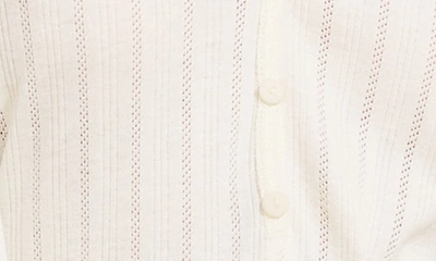 Eberjey Pointelle Rib Henley Pajama Top In Ivory
