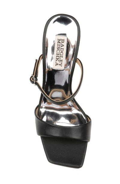 Shop Badgley Mischka Luna Wedge Slide Sandal In Black Leather