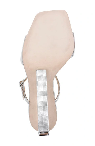 Shop Badgley Mischka Luna Wedge Slide Sandal In Silver Metallic