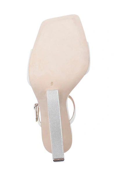 Shop Badgley Mischka Luna Wedge Slide Sandal In White Leather