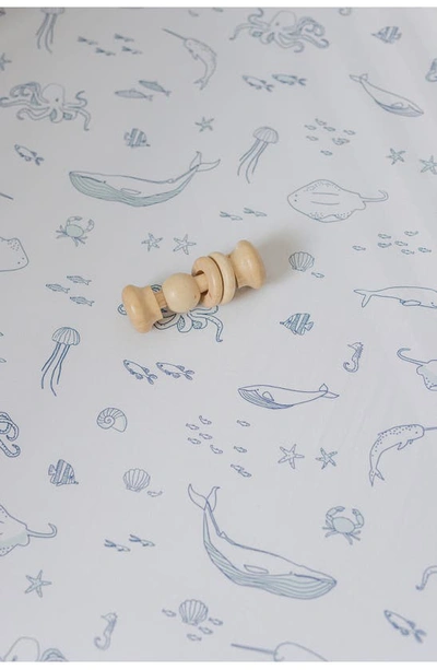 Pehr Life Aquatic Organic Cotton Crib Sheet In Life Aquatic