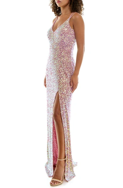 Shop Speechless Sequin Gown In Mauve/ Irridescent