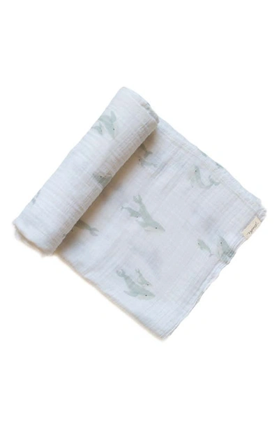 Shop Pehr Print Organic Cotton Swaddle In Follow Me Whale