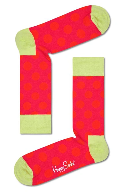 Happy Socks Flower Assorted 3-pack Crew Socks Gift Set In Medium Pink