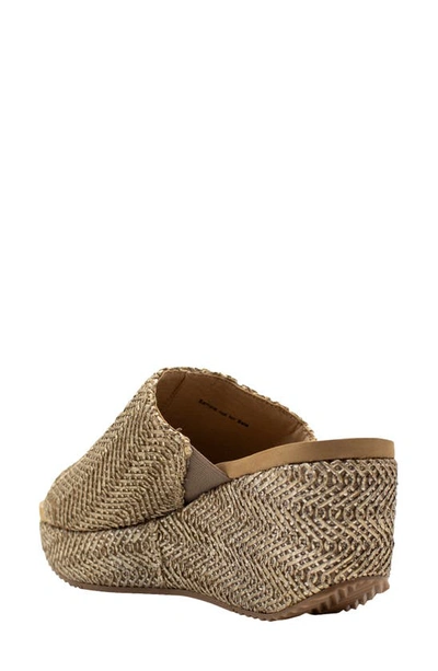 Shop Volatile Canteen Water Resistant Raffia Wedge Platform Sandal In Pewter