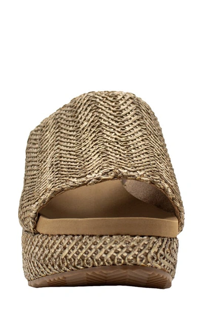 Volatile Canteen Water Resistant Raffia Wedge Platform Sandal In Pewter