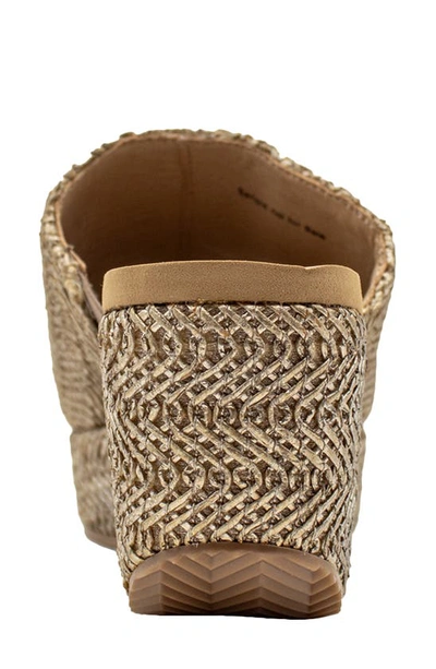 Volatile Canteen Water Resistant Raffia Wedge Platform Sandal In Pewter
