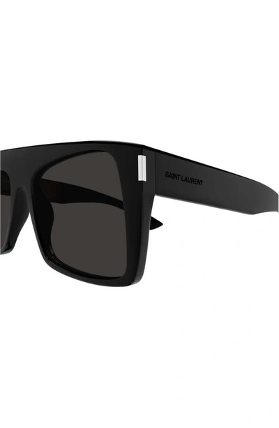 Shop Saint Laurent Vitti 58mm Square Sunglasses In Black