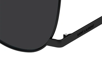Shop Saint Laurent Dust 61mm Navigator Sunglasses In Black