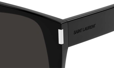 Shop Saint Laurent Vitti 58mm Square Sunglasses In Black