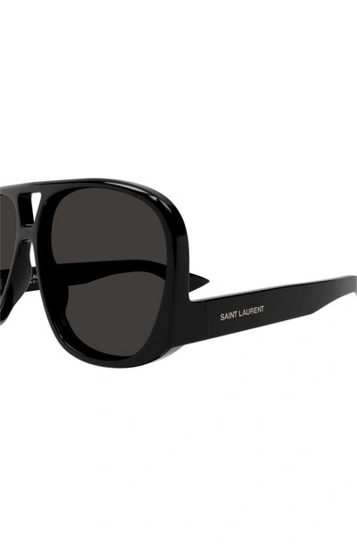 Shop Saint Laurent Solace 59mm Navigator Sunglasses In Black