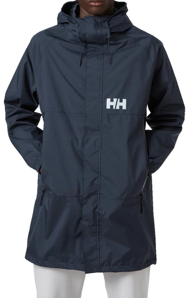Shop Helly Hansen Active Waterproof Raincoat In Navy