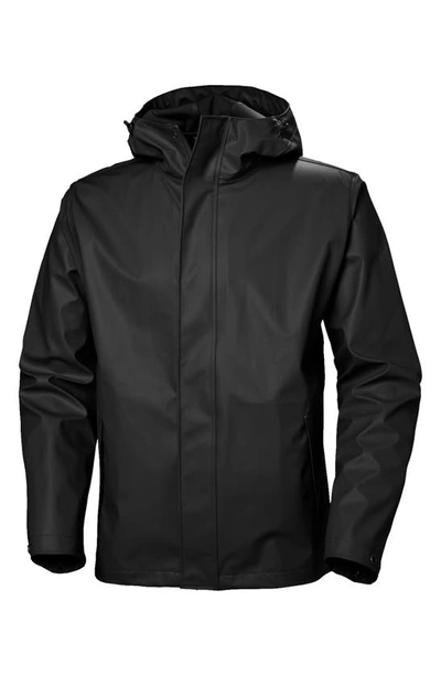 Shop Helly Hansen Moss Waterproof Rain Jacket In Black