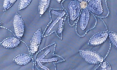 Adrianna Papell Womens Embellished Maxi Evening Dress In French Blue