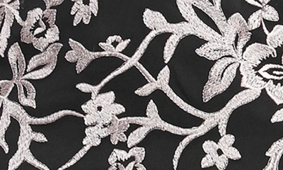 Shop Alex Evenings Metallic Floral Embroidery Sheath Dress In Black/ Blush
