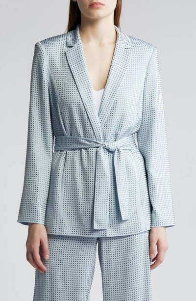 Shop Kobi Halperin Brett Rhinestone Embellished Silk Wrap Jacket In Chambre