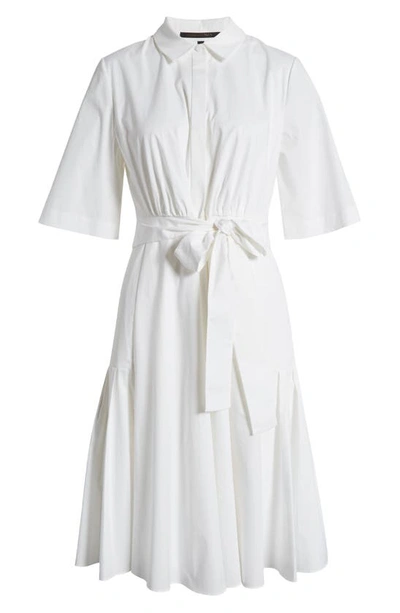 Shop Kobi Halperin Tiffany Ruffle Hem Tie Waist Shirtdress In White