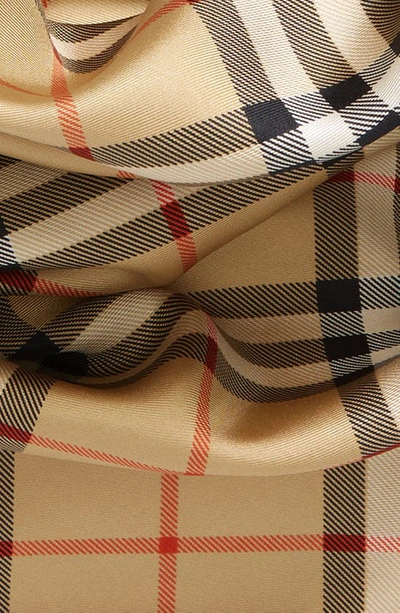 Burberry Check Square Silk Twill Scarf In Sand