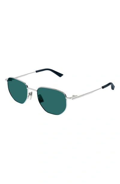 Shop Bottega Veneta 50mm Round Sunglasses In Silver