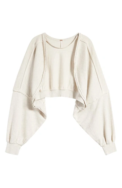 Shop Free People Shrug It Off Long Sleeve Cotton Shrug Sweater In Heather Grey