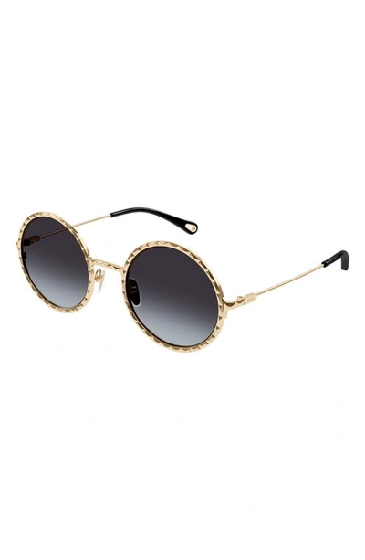 Shop Chloé 53mm Gradient Round Sunglasses In Gold