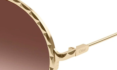 Shop Chloé 53mm Gradient Round Sunglasses In Gold 2