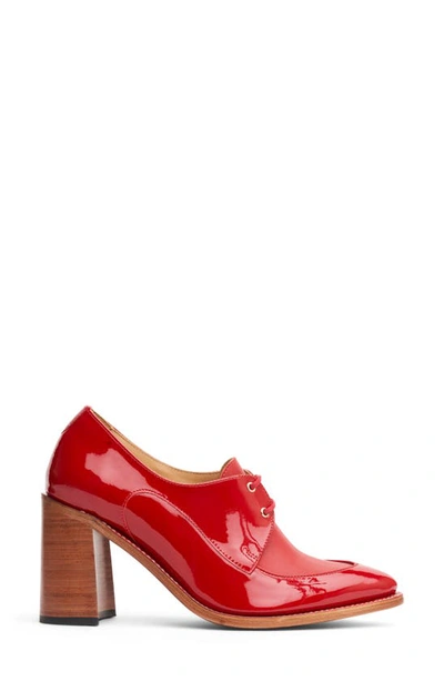 Shop The Office Of Angela Scott Miss Cleo Pointed Toe Loafer Pump In Chili Pepper