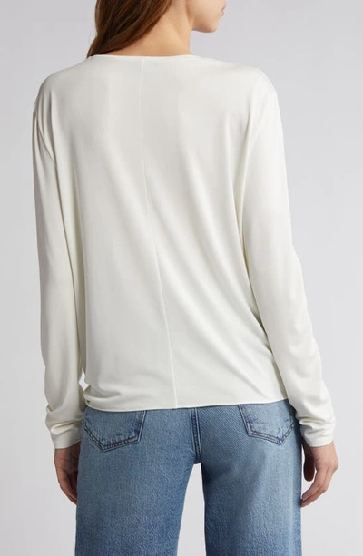 Shop Rag & Bone Jenna Knotted Long Sleeve T-shirt In Ivory