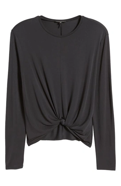 Shop Rag & Bone Jenna Knotted Long Sleeve T-shirt In Black
