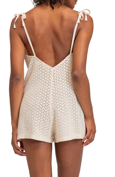 Roxy Ocean Riders Knit Cover-up Romper In Tapioca