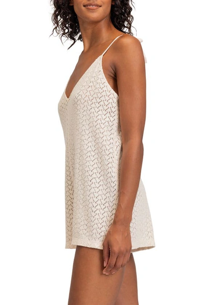 Roxy Ocean Riders Knit Cover-up Romper In Tapioca
