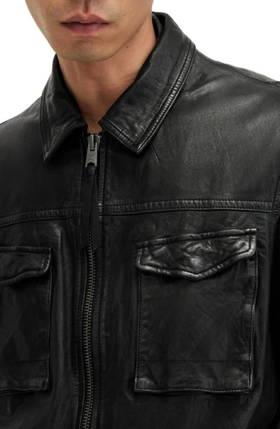 Shop Allsaints Whilby Leather Jacket In Black