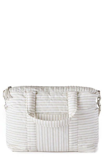 Shop Pehr Stripes Away Diaper Bag In Stripes Away Olive