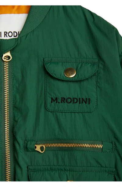 Shop Mini Rodini Kids' Baseball Jacket In Green