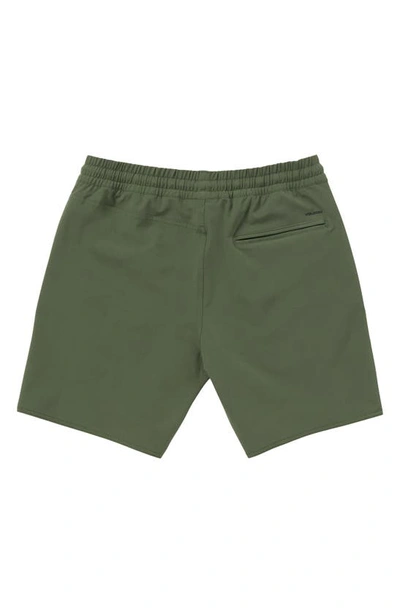 Shop Volcom Nomoly Hybrid Shorts In Squadron Green