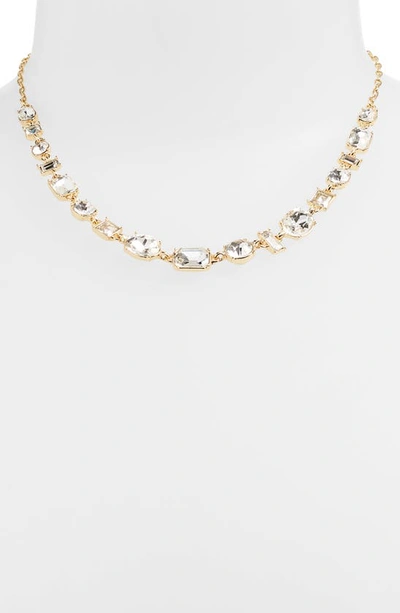 Shop Nordstrom Mixed Crystal Chain Necklace In Clear- Gold