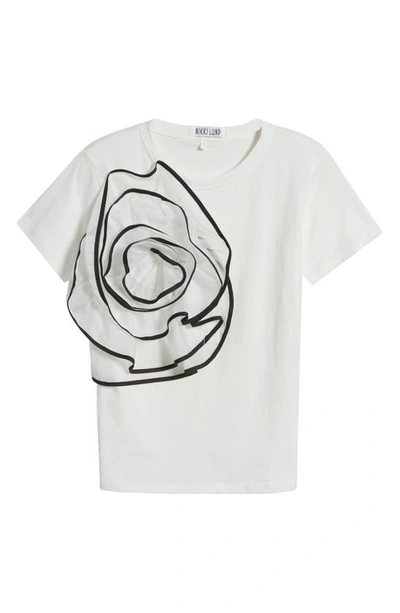 Nikki Lund Florence 3d Flower T-shirt In White