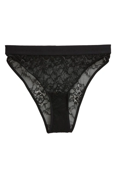 Shop Lemonade Dolls The Picot Lace High Waist Brazilian Briefs In Black