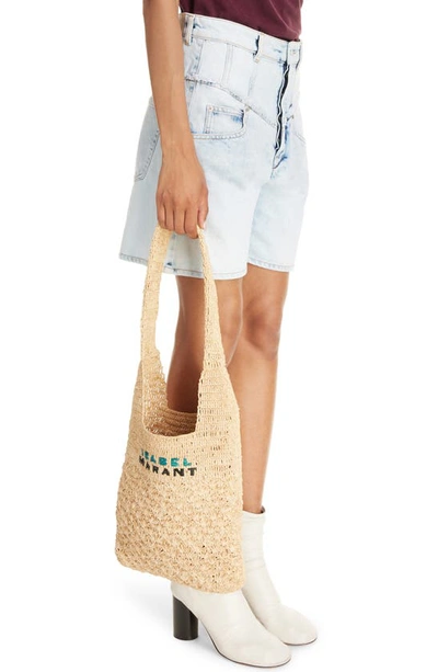 Shop Isabel Marant Small Praia Raffia Tote In Natural