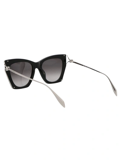 Shop Alexander Mcqueen Sunglasses In 001 Black Silver Grey