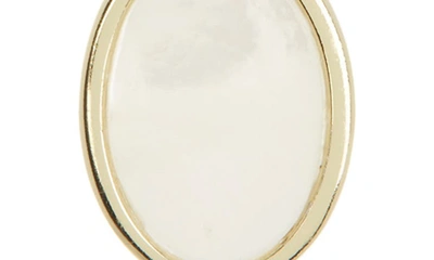 Shop Argento Vivo Sterling Silver Mother-of-pearl Oval Pendant Necklace In Gold