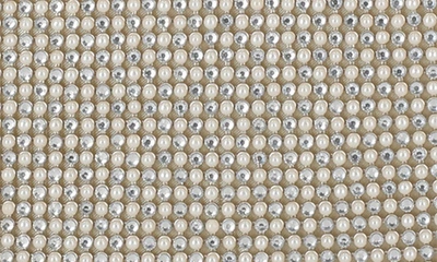 Jessica Mcclintock Staci Beaded Mesh Wristlet In Pearl