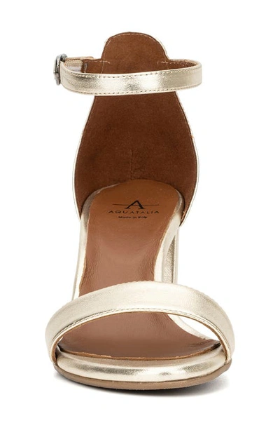 Shop Aquatalia Shanna Metallic Leather Sandal In Platinum