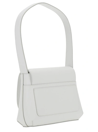 Shop Dolce & Gabbana 'dg Logo' White Shoulder Bag In 3d Quilted Logo Detail In Smooth Leather Woman