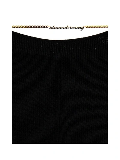 Shop Alexander Wang 'gold Nameplate Chain' Pants In Black