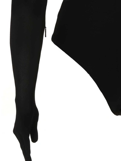 Ambush Heart Shaped Gloves Bodysuit In Black