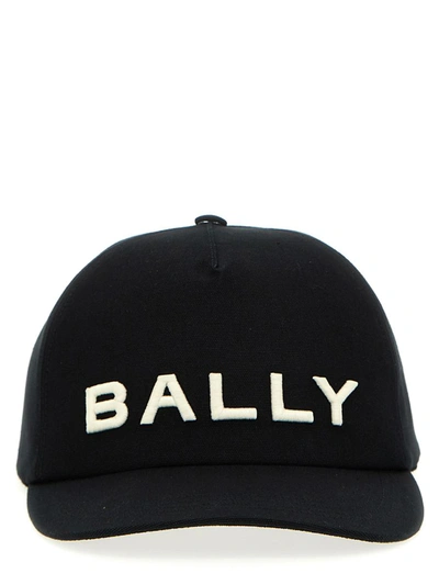 Shop Bally Embroidered Logo Hat In White/black
